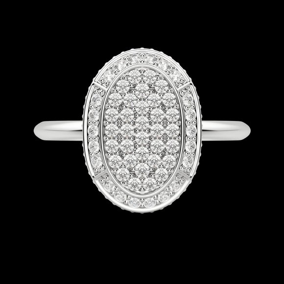 Oval Pavé Ring - Picture 6 of 9